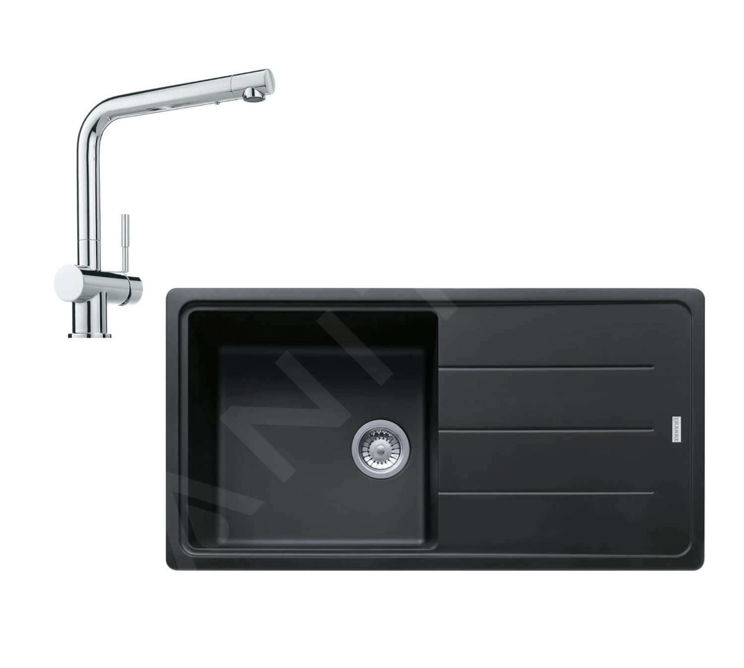 Franke Sets - Set G135, Fragranit-Spüle BFG 611 Und Armatur Samoa, Schwarz Matt / Chrom 114.0675.663 3 Franke Sets - Set G135, Fragranit-Spüle BFG 611 Und Armatur Samoa, Schwarz Matt / Chrom 114.0675.663