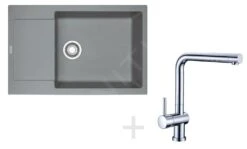 Franke Sets - Küchenset G75, Fragranitspüle MRG 611-78 BB, Steingrau + Armatur Samoa, Chrom 114.0365.430