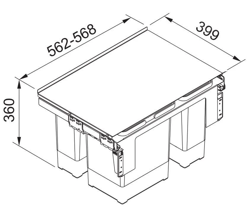 Franke Abfalltrennsysteme - Abfalleimer Garbo 60-3, Eingebaut 121.0200.680 4 Franke Abfalltrennsysteme - Abfalleimer Garbo 60-3, Eingebaut 121.0200.680 - Image 2