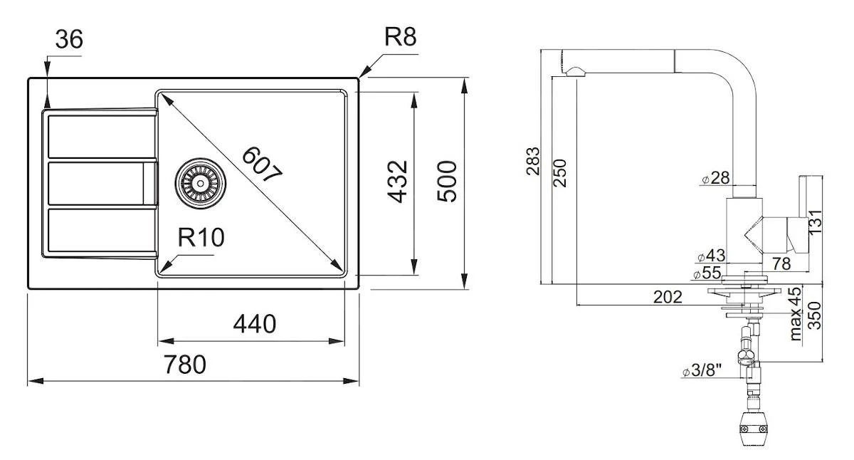 Franke Sets - SET T88, Tectonite-Spüle S2D 611-78 XL Mit Armatur FN 0147.031, Grau/Chrom 143.0618.744 4 Franke Sets - SET T88, Tectonite-Spüle S2D 611-78 XL Mit Armatur FN 0147.031, Grau/Chrom 143.0618.744 - Image 2