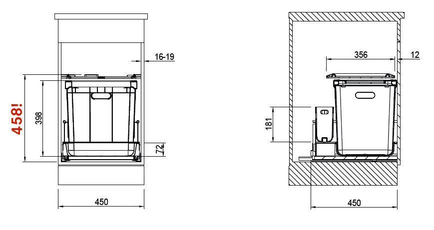 Franke Abfalltrennsysteme - Abfalleimer 350-45, Eingebaut 121.0307.553 4 Franke Abfalltrennsysteme - Abfalleimer 350-45, Eingebaut 121.0307.553 - Image 2