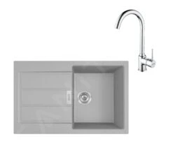 Franke Sets - Küchenset T104, Tektonite-Spüle S2D 611-78 Und Armatur FP 9000.031, Grau / Chrom 143.0675.727