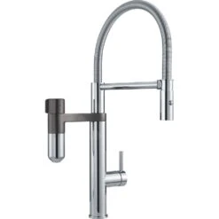 Franke Filter-Armaturen - Spültischarmatur Vital Tap Mit Filter, Flexiblem Arm Und Brause, Chrom/Gun Metal 120.0621.230