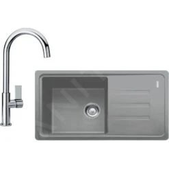 Franke Sets - Küchenset G119, Fragranitspüle BSG 611-78/39 + Armatur FP 0408.031, Steingrau/Chrom 114.0441.165