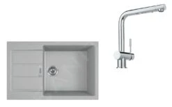Franke Sets - SET T87, Tectonite-Spüle S2D 611-78 XL Mit Armatur SAMOA, Grau/Chrom 143.0618.738