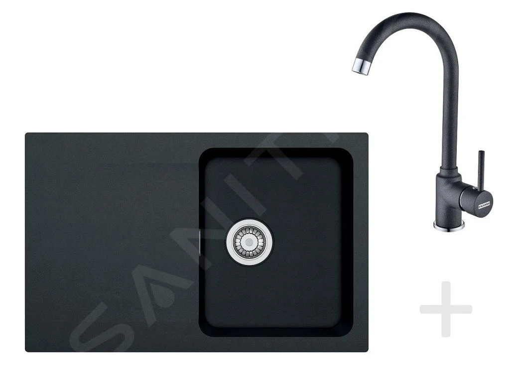 Franke Sets - Küchenset T30, Tectonite Spülbecken OID 611-78, Schwarz + Küchenarmatur FP 9900, Schwarz 114.0366.039 3 Franke Sets - Küchenset T30, Tectonite Spülbecken OID 611-78, Schwarz + Küchenarmatur FP 9900, Schwarz 114.0366.039