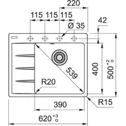 Franke Sets - Set G215, Fragranit Spülbecken CNG 611-62 TL/2 Und Küchenarmatur FC 3055.084, Felsgrau/Chrom 114.0650.773 -Franke Verkauf 645775974ffd745dadb93c0c 8