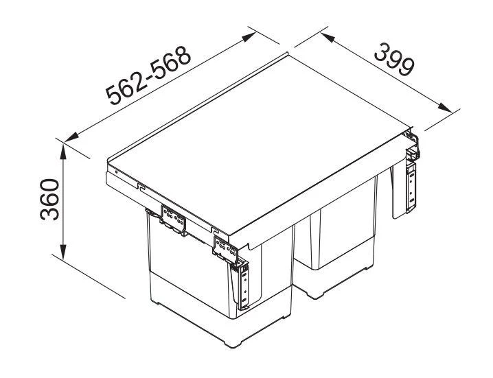 Franke Abfalltrennsysteme - Abfalleimer Garbo 60-2, Eingebaut 121.0284.027 4 Franke Abfalltrennsysteme - Abfalleimer Garbo 60-2, Eingebaut 121.0284.027 - Image 2