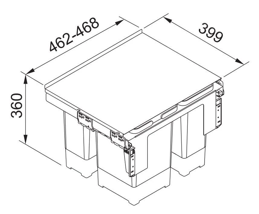 Franke Abfalltrennsysteme - Abfalleimer Garbo 50-3, Eingebaut 121.0200.691 3 Franke Abfalltrennsysteme - Abfalleimer Garbo 50-3, Eingebaut 121.0200.691 - Image 2
