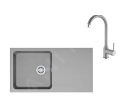 Franke Sets - Set T99, Tectonite-Spüle OID 611 Und Armatur FP 9000.084, Grau 143.0675.703