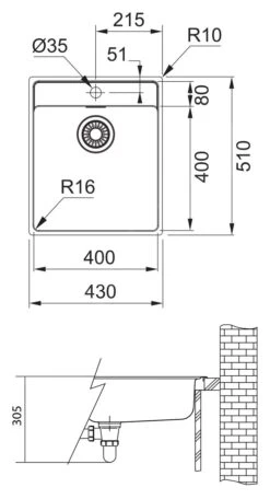 Franke Maris - Spülbecken Edelstahl MRX 210/610-40TL, 430x510x180 Mm 127.0539.571 6 Franke Maris - Spülbecken Edelstahl MRX 210/610-40TL, 430x510x180 Mm 127.0539.571 -Franke Verkauf 750713c87fc06db5f1f364ea
