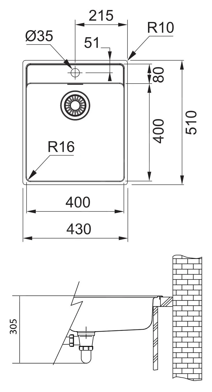 Franke Maris - Spülbecken Edelstahl MRX 210/610-40TL, 430x510x180 Mm 127.0539.571 4 Franke Maris - Spülbecken Edelstahl MRX 210/610-40TL, 430x510x180 Mm 127.0539.571 - Image 2