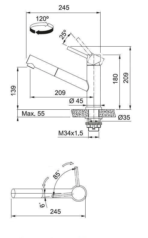 Franke Orbit - Spültischarmatur FC 9461 Mit Ausziehbarem Auslauf, Edelstahl 115.0569.461 4 Franke Orbit - Spültischarmatur FC 9461 Mit Ausziehbarem Auslauf, Edelstahl 115.0569.461 - Image 2