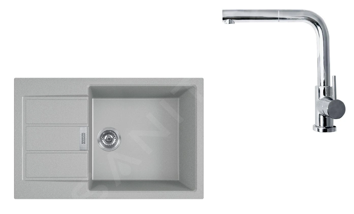 Franke Sets - SET T88, Tectonite-Spüle S2D 611-78 XL Mit Armatur FN 0147.031, Grau/Chrom 143.0618.744 3 Franke Sets - SET T88, Tectonite-Spüle S2D 611-78 XL Mit Armatur FN 0147.031, Grau/Chrom 143.0618.744