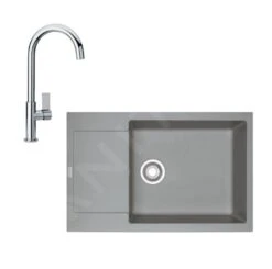 Franke Sets - Küchenset G169, Fragnitspüle MRG 611-78 BB Und Spültischarmatur FP 0408.031, Steingrau/verchromt 114.0587.961