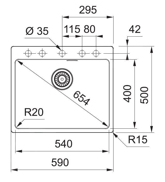 Franke Maris - Fragranit Küchenspüle MRG 610-54 FTL, 590x500 Mm, Kaschmir 114.0661.454 4 Franke Maris - Fragranit Küchenspüle MRG 610-54 FTL, 590x500 Mm, Kaschmir 114.0661.454 - Image 2