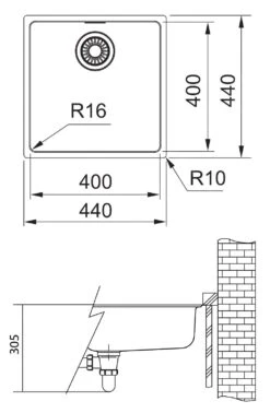 Franke Maris - Spülbecken Edelstahl MRX 110-40, 440x440x180 Mm 122.0531.643 -Franke Verkauf a24e3fbbb7355fd327fd1c35