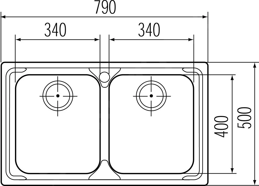 Franke Logica - Spülbecken Edelstahl LLX 620, 790x500 Mm 101.0199.870 4 Franke Logica - Spülbecken Edelstahl LLX 620, 790x500 Mm 101.0199.870 - Image 2