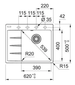 Franke Sets - Set G215, Fragranit-Spüle CNG 611-62 TL/2 Und Armatur FC 3055.901, Schwarz Matt/chrom 114.0675.669 -Franke Verkauf b6d343e41806cb459d7162d5