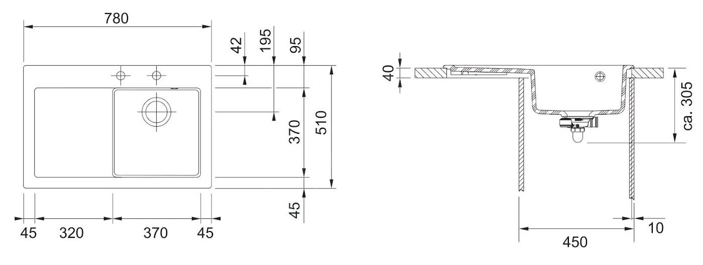 Franke Mythos - Keramikpüle MTK 611-78/2, 780x510 Mm, Perlgrau Matt 124.0433.448 4 Franke Mythos - Keramikpüle MTK 611-78/2, 780x510 Mm, Perlgrau Matt 124.0433.448 - Image 2