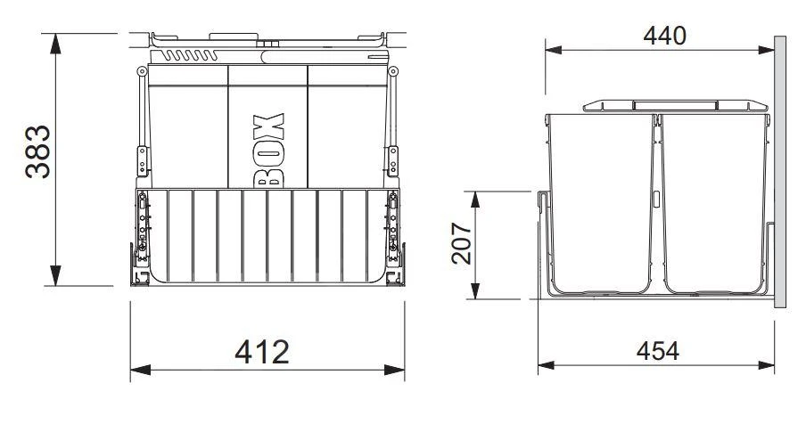 Franke Abfalltrennsysteme - Abfalleimer 300-45 Duo, Eingebaut 121.0150.144 4 Franke Abfalltrennsysteme - Abfalleimer 300-45 Duo, Eingebaut 121.0150.144 - Image 2