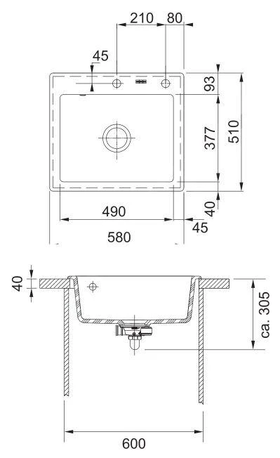 Franke Mythos - Keramikspüle MTK 610-58, 580x510 Mm, Graphit 124.0335.850 4 Franke Mythos - Keramikspüle MTK 610-58, 580x510 Mm, Graphit 124.0335.850 - Image 2