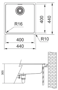 Franke Maris - Spülbecken 210/610-40, 440x440x180 Mm, Edelstahl 127.0539.540 -Franke Verkauf f98d8e27fa81c4f6520510b1